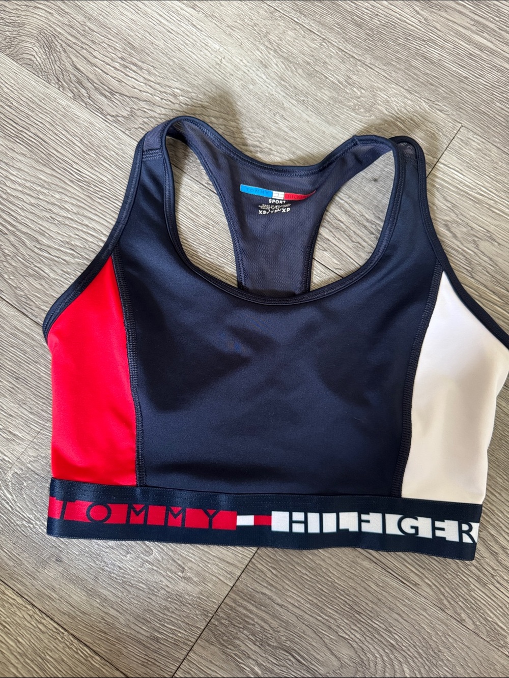Tommy Hilfiger Navy Red White Colorblock Racerback Sportsbra